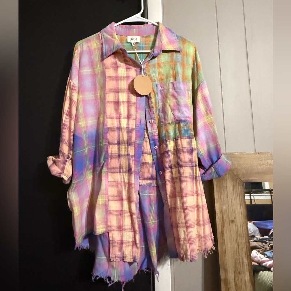 BiBi Colorful Plaid Shirt